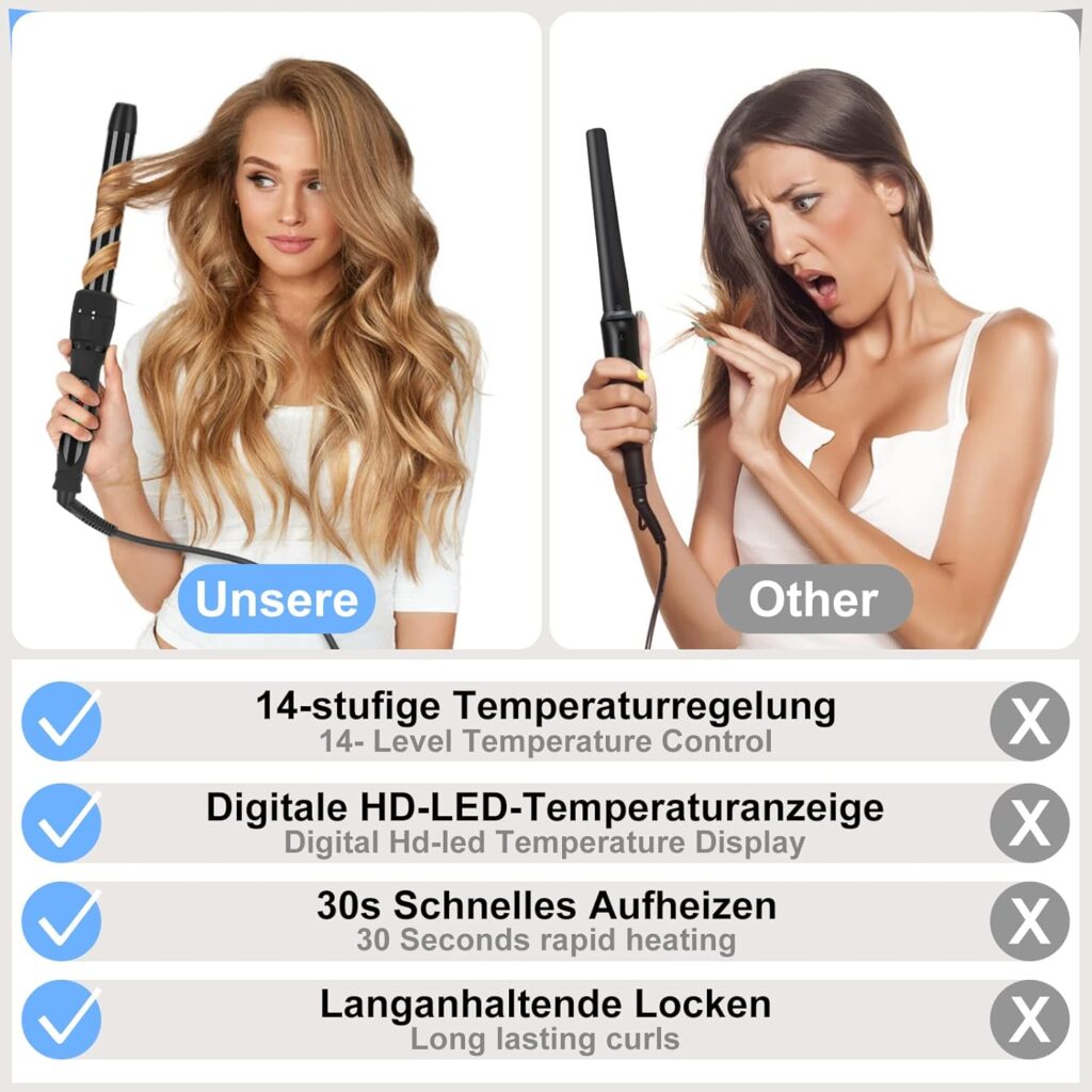 7 In1 Curling Wand Iron Set, PARWIN PRO BEAUTY Hair Curling Wands for Long Short Hair, Hair Curlers Wand with 7 Ceramic Barrels, LCD Display, Heat Resistant Glove, Dual Voltage Good for Travel 7 In1 Curling Wand Iron Set, PARWIN PRO BEAUTY Hair Curling Wands for Long Short Hair, Hair Curlers Wand with 7 Ceramic Barrels, LCD Display, Heat Resistant Glove, Dual Voltage Good for Travel