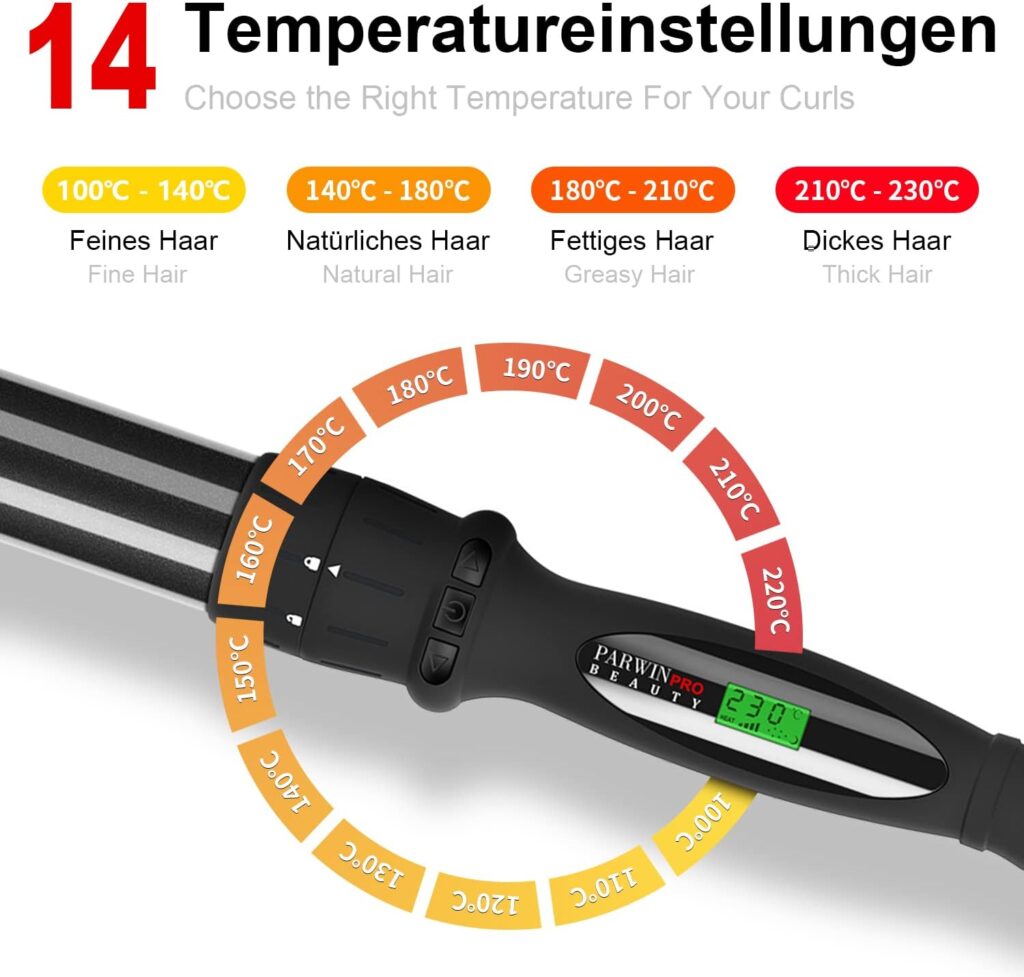 7 In1 Curling Wand Iron Set, PARWIN PRO BEAUTY Hair Curling Wands for Long Short Hair, Hair Curlers Wand with 7 Ceramic Barrels, LCD Display, Heat Resistant Glove, Dual Voltage Good for Travel 7 In1 Curling Wand Iron Set, PARWIN PRO BEAUTY Hair Curling Wands for Long Short Hair, Hair Curlers Wand with 7 Ceramic Barrels, LCD Display, Heat Resistant Glove, Dual Voltage Good for Travel