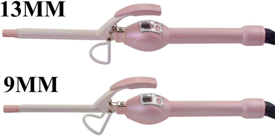 9mm Curling Wand, Thin Curling Iron, Tight Curls Tourmaline Ceramic Hair Curler, Small Wave Curler for LongShort Hair, LCD Display Curling Tongs for Kids Women Men