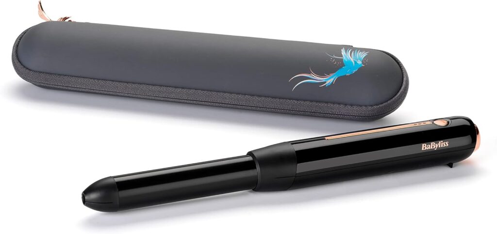 BaByliss 9000 Cordless Waving Wand, High Heat, Cordless Ease, 28mm Ceramic Barrel, Smooth Curls