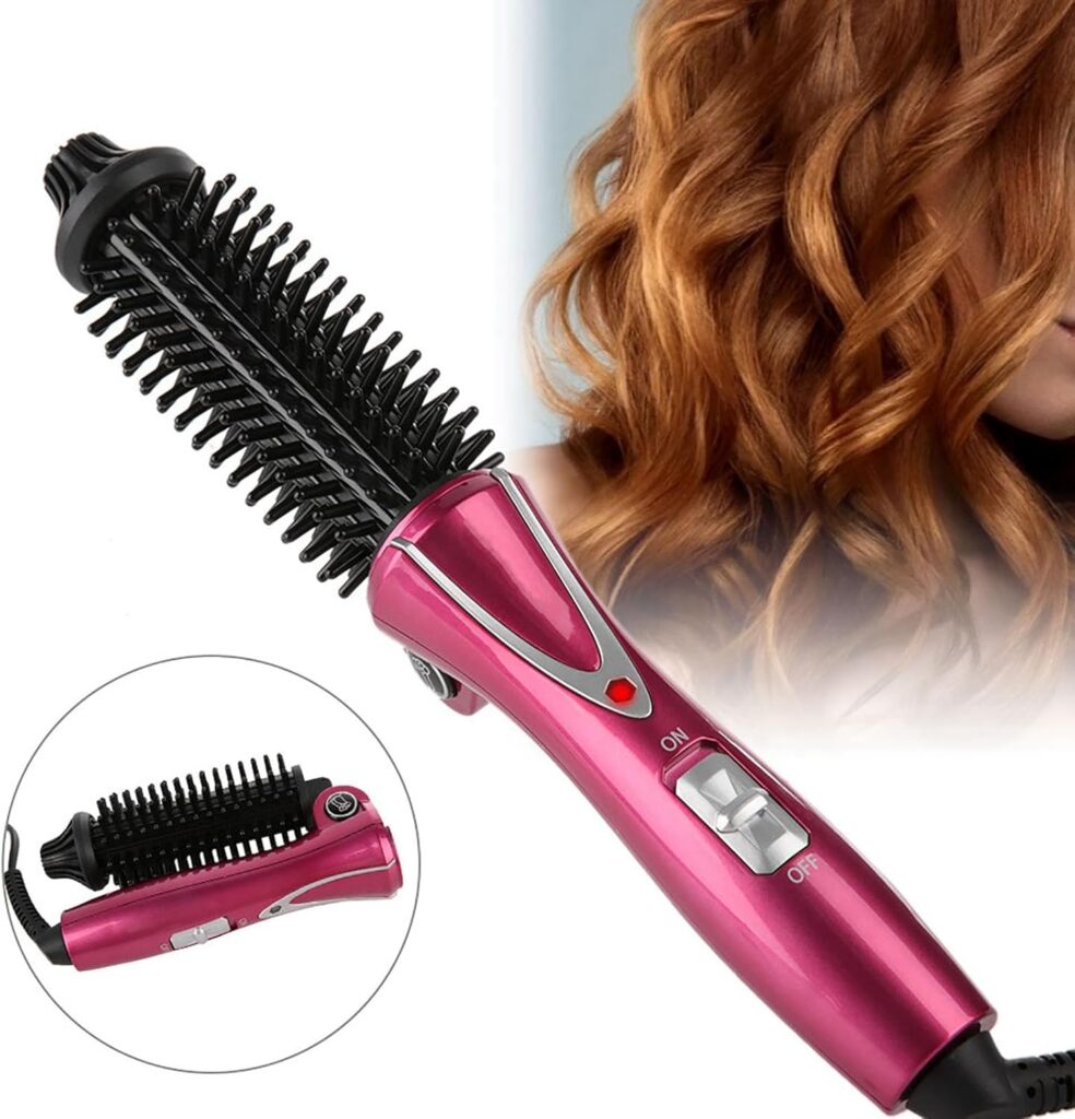 Curling Wand, Hair Curling Brush, Anti Scald Instant Heat Up Hair Curler Hot Brush Professional Hair Crimpers for Women Multi Stylers Brush(UK Plug 220-240V)