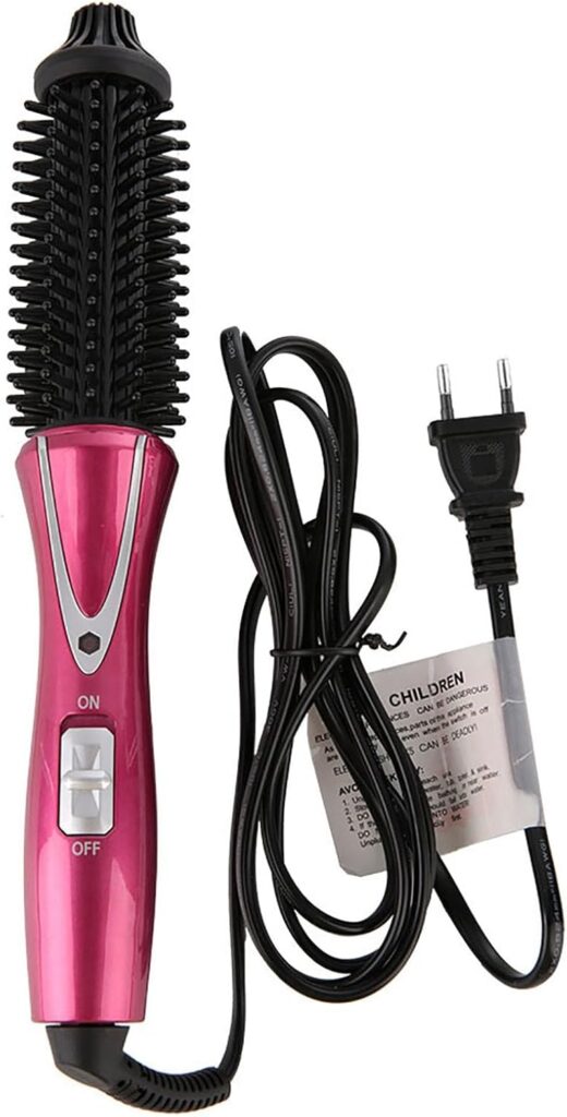 Curling Wand, Hair Curling Brush, Anti Scald Instant Heat Up Hair Curler Hot Brush Professional Hair Crimpers for Women Multi Stylers Brush(UK Plug 220-240V)