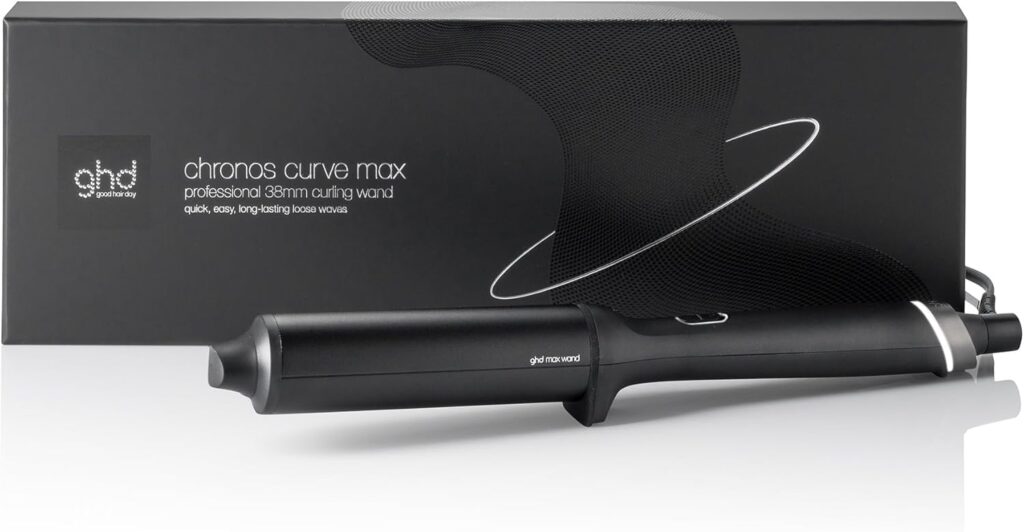 ghd Chronos Curve Max Wand 38mm Hair Curler in Black - for Loose Waves That Last All Day, Fast, Easy, Frizz-Free Curls, No Extreme Heat Damage - Ideal for Long Hair (UK Plug) ghd Chronos Curve Max Wand 38mm Hair Curler in Black - for Loose Waves That Last All Day, Fast, Easy, Frizz-Free Curls, No Extreme Heat Damage - Ideal for Long Hair (UK Plug)