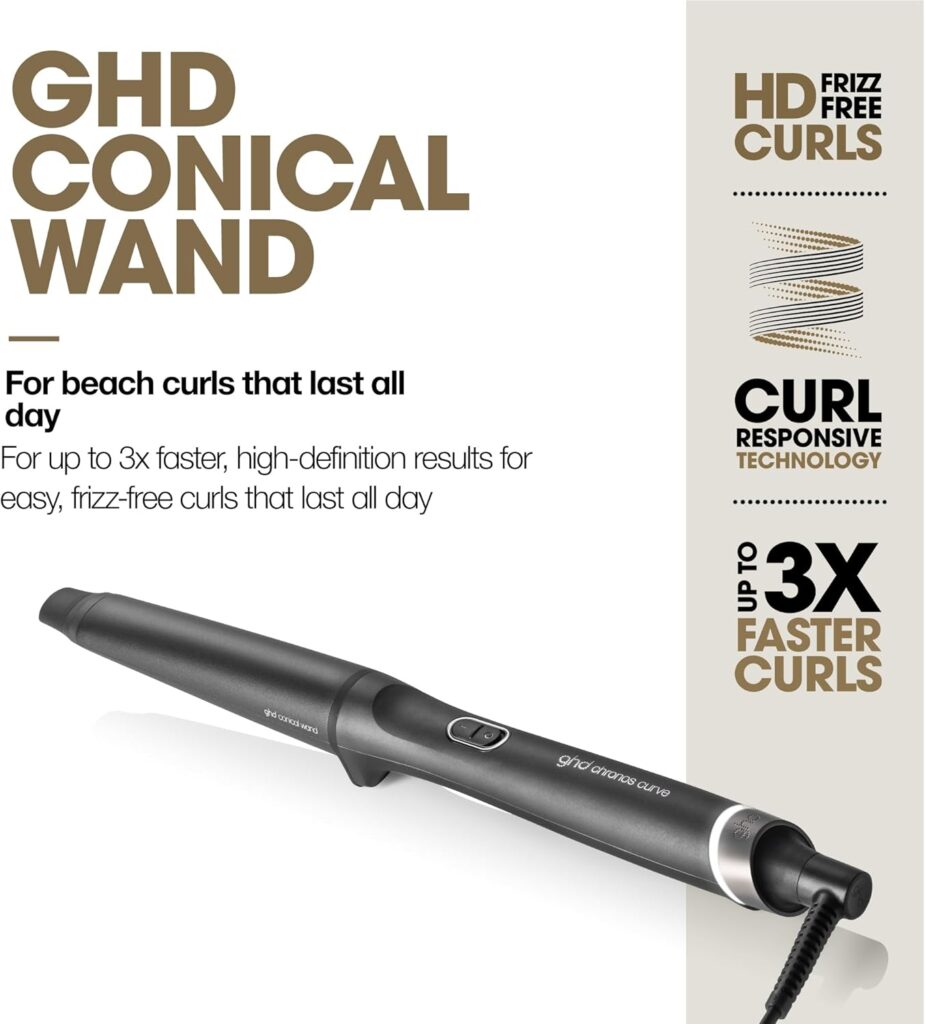 ghd Chronos Curve Max Wand 38mm Hair Curler in Black - for Loose Waves That Last All Day, Fast, Easy, Frizz-Free Curls, No Extreme Heat Damage - Ideal for Long Hair (UK Plug) ghd Chronos Curve Max Wand 38mm Hair Curler in Black - for Loose Waves That Last All Day, Fast, Easy, Frizz-Free Curls, No Extreme Heat Damage - Ideal for Long Hair (UK Plug)