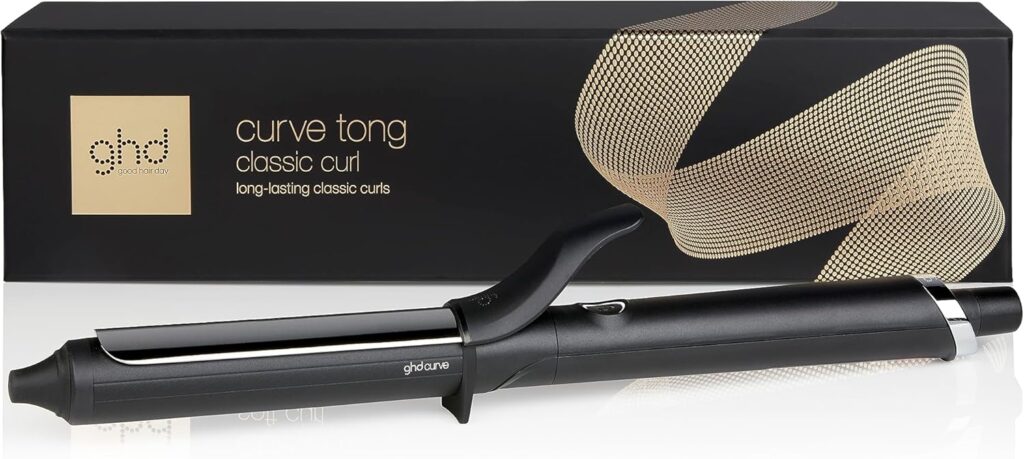ghd Curve® Curl Tongs, For Lasting Healthy-Looking Curls, With Ultra-Zone Technology And Optimum Styling Temp 185ºC, Protective Cool Tip, Auto Sleep Mode