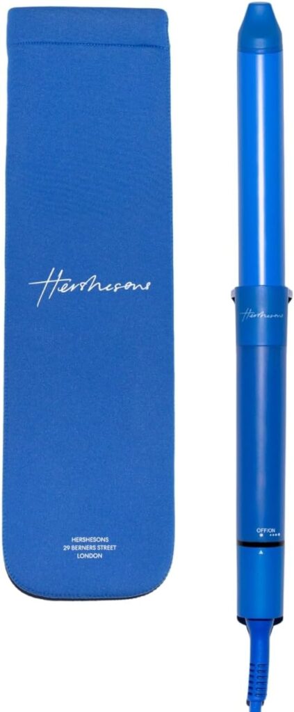 Hershesons The Wand Curling Iron – 25mm Ceramic-Coated Barrel, Adjustable Heat (80°C–210°C), Lightweight, Auto Shut-Off, Ideal for Beachy Waves, Curls  Texture – UK Plug