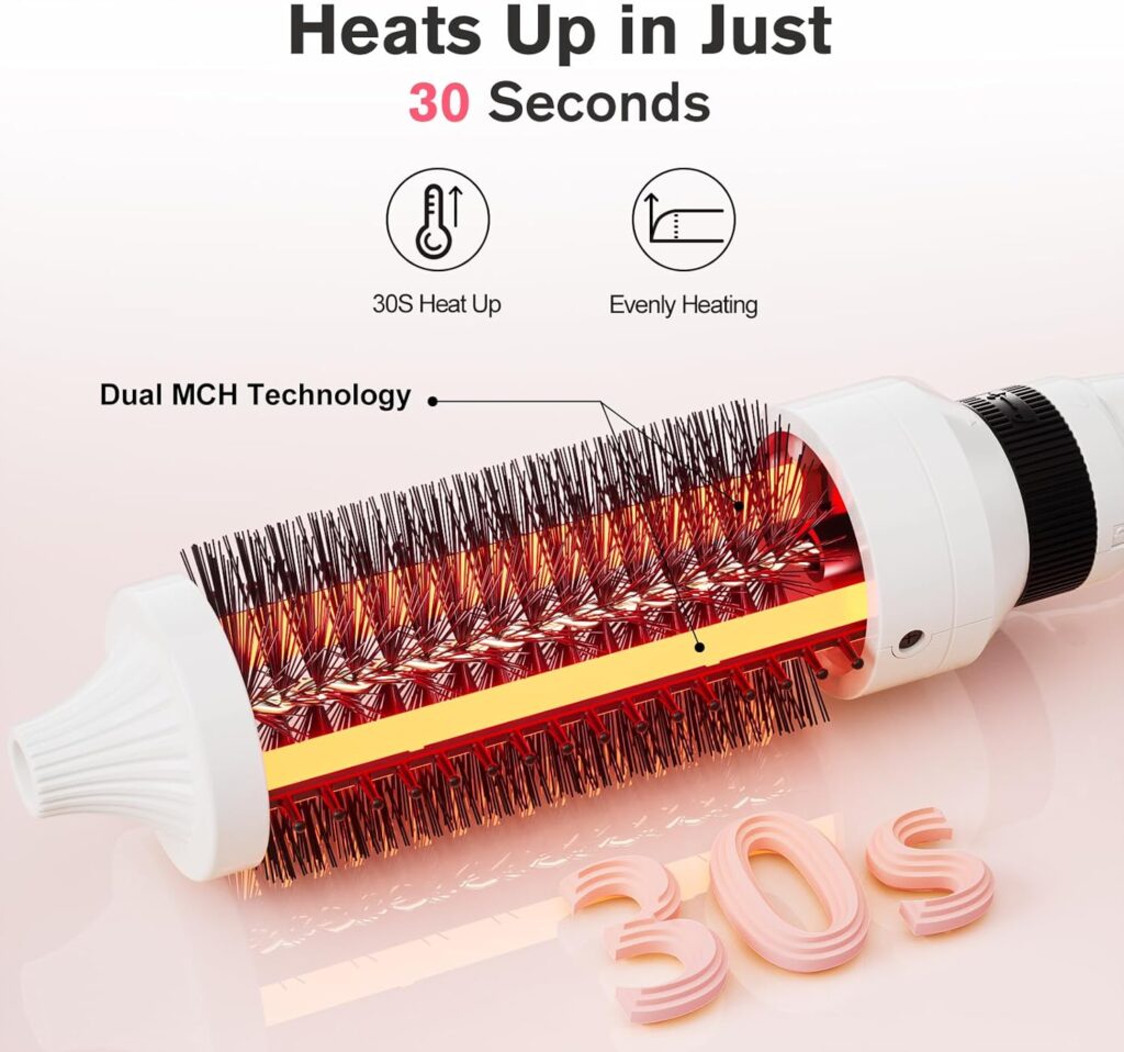 KK Thermal Brush Set, 3 in 1 Ceramic Hot Brush, Fast Heating Curling Wand for Short, Medium Long Hair, 5 Temperature Adjustment, Dual Voltage KK Thermal Brush Set, 3 in 1 Ceramic Hot Brush, Fast Heating Curling Wand for Short, Medium Long Hair, 5 Temperature Adjustment, Dual Voltage