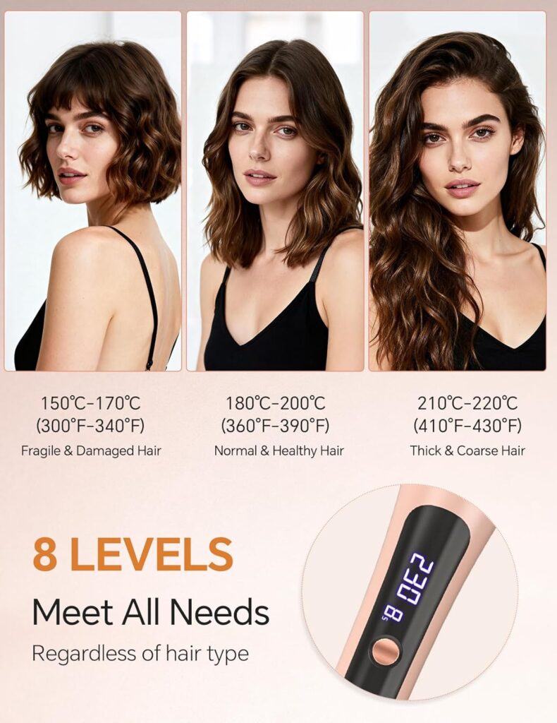 LANDOT Hair Curler Automatic Rotating: 2-Way Curling Wand with Anti-Scald Guard Tangle-Free Technology, 8 Heat Settings Dual Voltage for Salon Curls at Home, Ideal for Beginners - Classic Black LANDOT Hair Curler Automatic Rotating: 2-Way Curling Wand with Anti-Scald Guard Tangle-Free Technology, 8 Heat Settings Dual Voltage for Salon Curls at Home, Ideal for Beginners - Classic Black