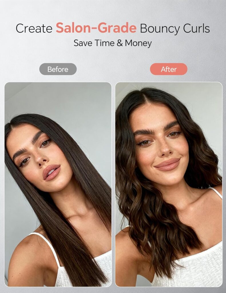 LANDOT Hair Curler Automatic Rotating: 2-Way Curling Wand with Anti-Scald Guard Tangle-Free Technology, 8 Heat Settings Dual Voltage for Salon Curls at Home, Ideal for Beginners - Classic Black LANDOT Hair Curler Automatic Rotating: 2-Way Curling Wand with Anti-Scald Guard Tangle-Free Technology, 8 Heat Settings Dual Voltage for Salon Curls at Home, Ideal for Beginners - Classic Black