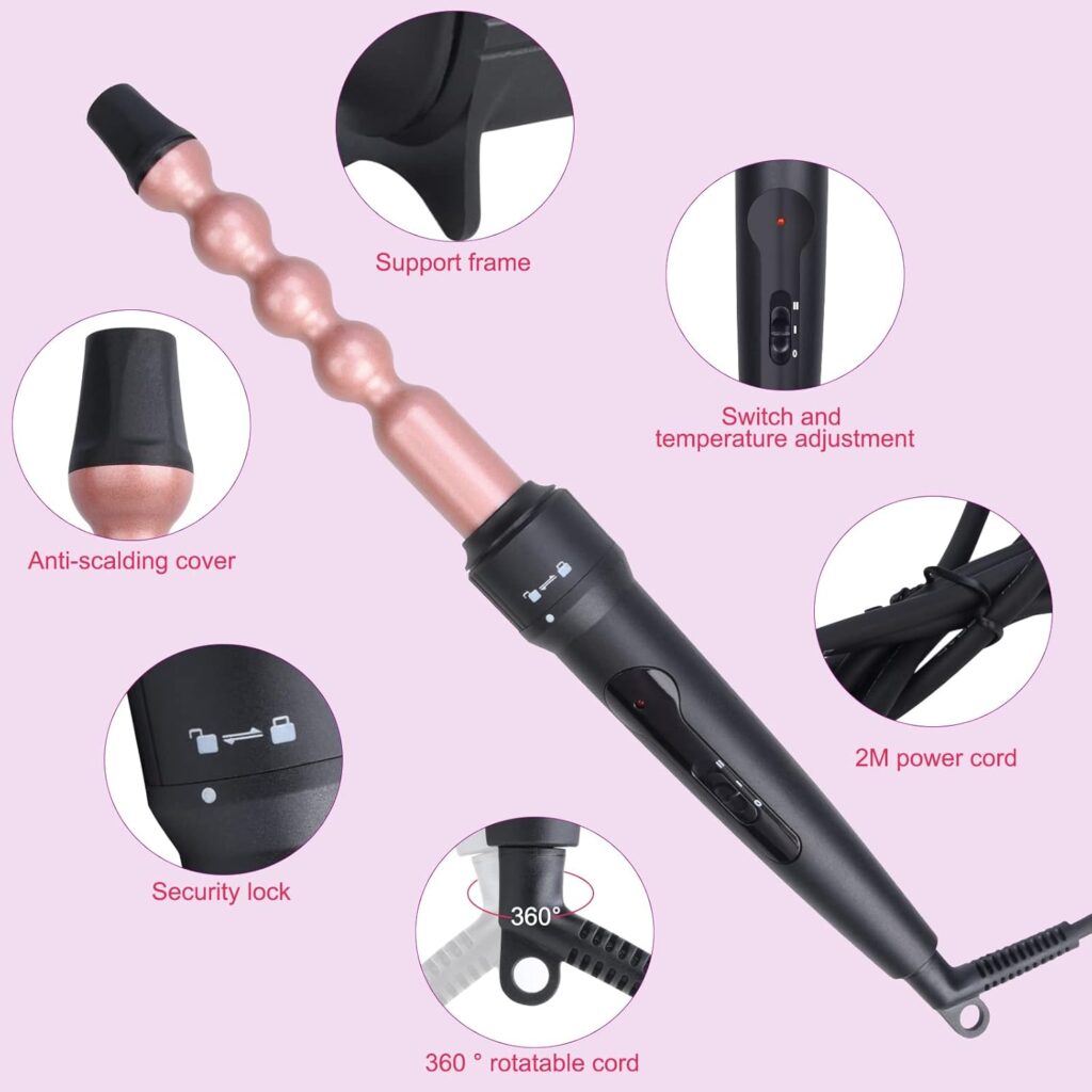 Professional Curling Wand,Wolady 5 in 1 Hair Curler Set with 5 Interchangeable Aluminium Barrel,Curling Tongs with with Heat Resistant Glove,Fast Heating Hair Iron Set for Long Short Medium Hair Professional Curling Wand,Wolady 5 in 1 Hair Curler Set with 5 Interchangeable Aluminium Barrel,Curling Tongs with with Heat Resistant Glove,Fast Heating Hair Iron Set for Long Short Medium Hair