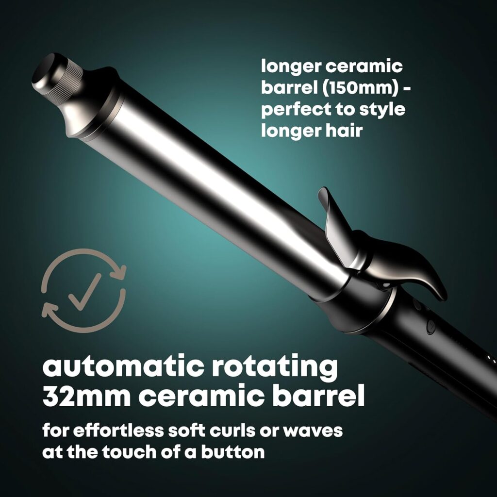 REVAMP Auto Revolve Soft Curl - Hair Curler Automatic Rotating - Curling Iron Tong with Extra-Long Ceramic Barrel for Long Hair-Lengths, Tangle Free Automatic Hair Curler, Left Right Hand Rotation REVAMP Auto Revolve Soft Curl - Hair Curler Automatic Rotating - Curling Iron Tong with Extra-Long Ceramic Barrel for Long Hair-Lengths, Tangle Free Automatic Hair Curler, Left Right Hand Rotation