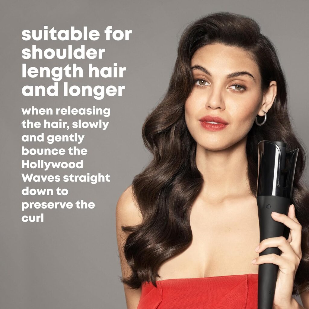 REVAMP Hollywood Wave Auto Rotate Ceramic Hair Curler - Ceramic, Ionic Barrel, Waver for Tight Curls, Beach Waves - Rotating Styler, Wavy Hair Curler, Iron Curling Tong