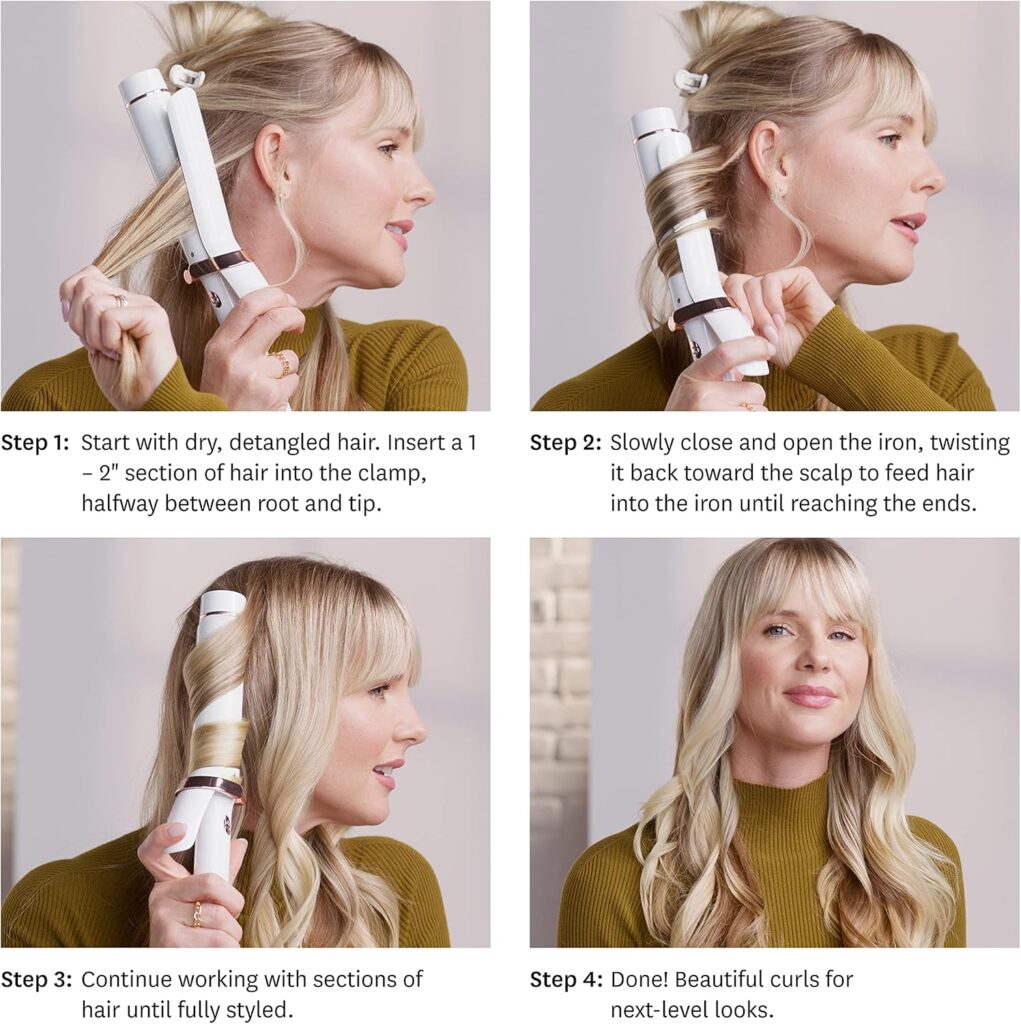 T3 SinglePass Curl Professional Curling Iron Custom Blend Ceramic Long Barrel Curling and Wave Iron with Adjustable Heat Settings for Shiny Smooth Curls and Waves