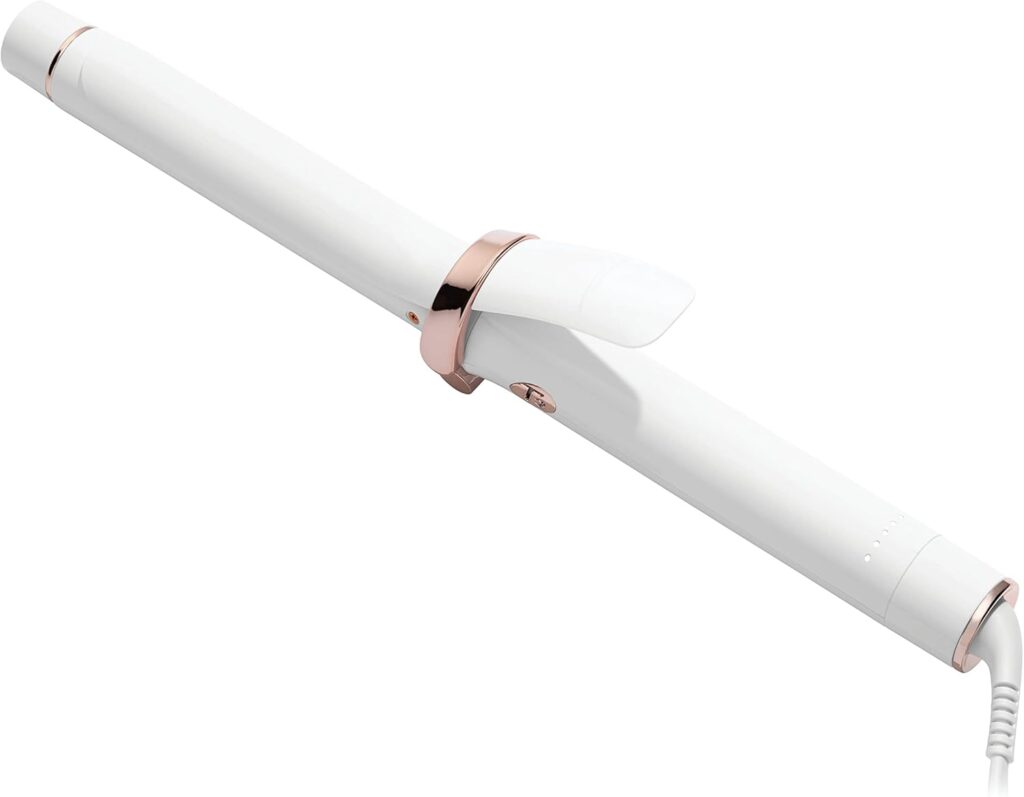 T3 SinglePass Curl Professional Curling Iron Custom Blend Ceramic Long Barrel Curling and Wave Iron with Adjustable Heat Settings for Shiny Smooth Curls and Waves