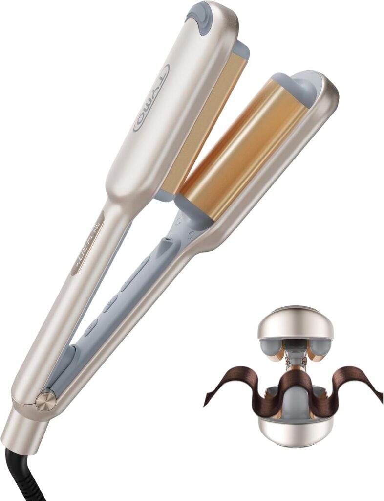 TYMO ROVY Hair Waver Crimper - Hair Curler, Deep Waver Curling Iron, Ionic Curling Wand with Ceramic Tourmaline Barrel for Women, Anti-Scald, Quick Easy, Dual Voltage, Pink 25mm TYMO ROVY Hair Waver Crimper - Hair Curler, Deep Waver Curling Iron, Ionic Curling Wand with Ceramic Tourmaline Barrel for Women, Anti-Scald, Quick Easy, Dual Voltage, Pink 25mm