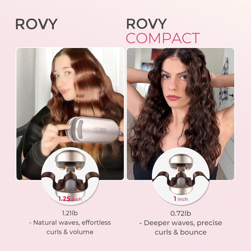 TYMO ROVY Hair Waver Crimper - Hair Curler, Deep Waver Curling Iron, Ionic Curling Wand with Ceramic Tourmaline Barrel for Women, Anti-Scald, Quick Easy, Dual Voltage, Pink 25mm TYMO ROVY Hair Waver Crimper - Hair Curler, Deep Waver Curling Iron, Ionic Curling Wand with Ceramic Tourmaline Barrel for Women, Anti-Scald, Quick Easy, Dual Voltage, Pink 25mm