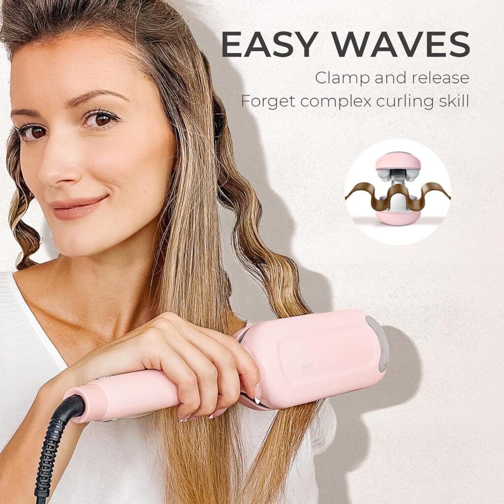TYMO ROVY Hair Waver Crimper - Hair Curler, Deep Waver Curling Iron, Ionic Curling Wand with Ceramic Tourmaline Barrel for Women, Anti-Scald, Quick Easy, Dual Voltage, Elegant Gold 32mm TYMO ROVY Hair Waver Crimper - Hair Curler, Deep Waver Curling Iron, Ionic Curling Wand with Ceramic Tourmaline Barrel for Women, Anti-Scald, Quick Easy, Dual Voltage, Elegant Gold 32mm