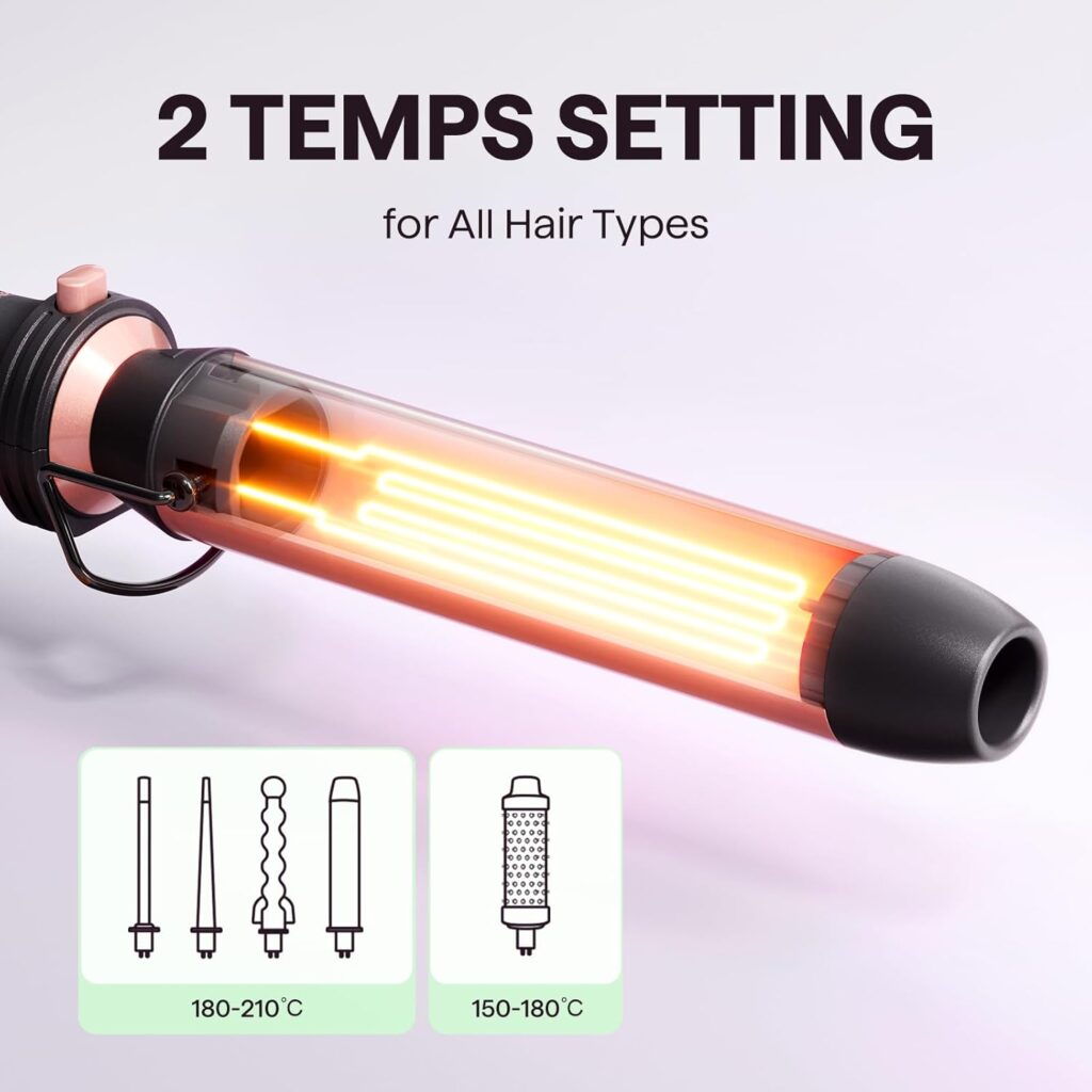 Wavytalk 5 in 1 Curling Wand Set, Multi Hair Curler Set with Thermal Brush and 4 Interchangeable Ceramic Curling Tongs(13-32 mm), Instant Heat Up Curling Iron (Rose Gold) Wavytalk 5 in 1 Curling Wand Set, Multi Hair Curler Set with Thermal Brush and 4 Interchangeable Ceramic Curling Tongs(13-32 mm), Instant Heat Up Curling Iron (Rose Gold)