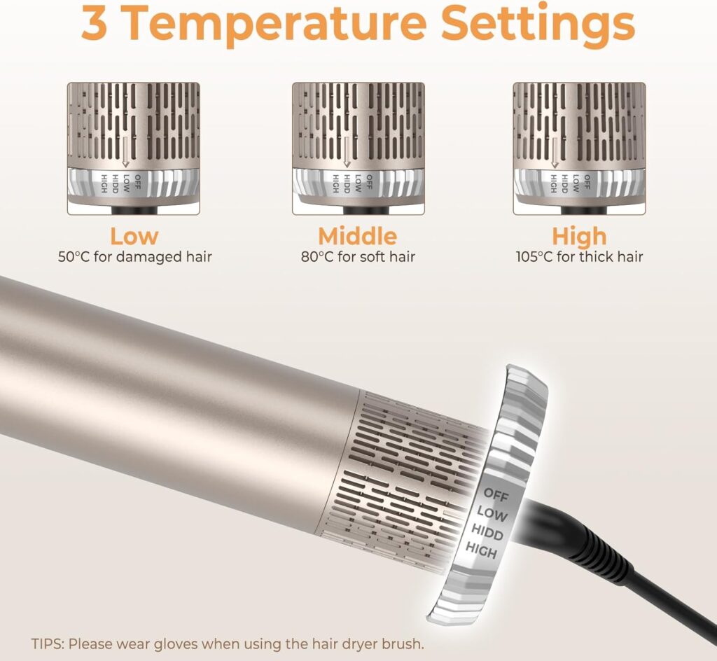 Air Styler 6 in 1, 1000w Hair Dryer Brush,30mm Air Curler, Detachable Multi-Hair Styler Tools for Drying Curling Volumizing Straightening, for Salon Blow-Out Look