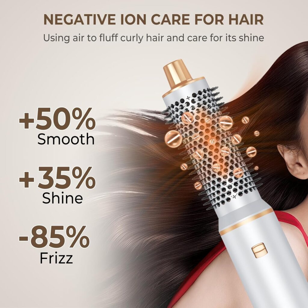 Air Styler Magic Hair Styler- 5 in 1 Hair Dryer Brush Ionic Air Curler,Blowout Airflow, Blow Dryer Brush Set,Multi Styler Tools fo Fast Drying Styling Curling Straightening Hair