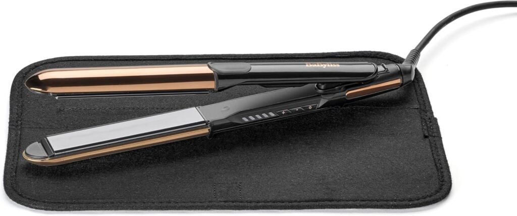BaByliss Straight and Curl Brilliance Hair Straighteners - Curved Metal Design Easy Styling, Smoothing Titanium Plates, Ionic Anti-Frizz, Fast 15 Second Heat Up, 5 Heat Settings Up to 235°C, 2481U
