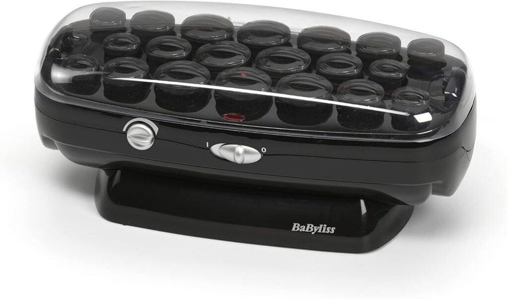 BaByliss Thermo-Ceramic Heated Hair Rollers, Long Lasting Curls, 20 Hair Rollers with Pins, All Hair Types, Anti-Frizz, Black, 3035U
