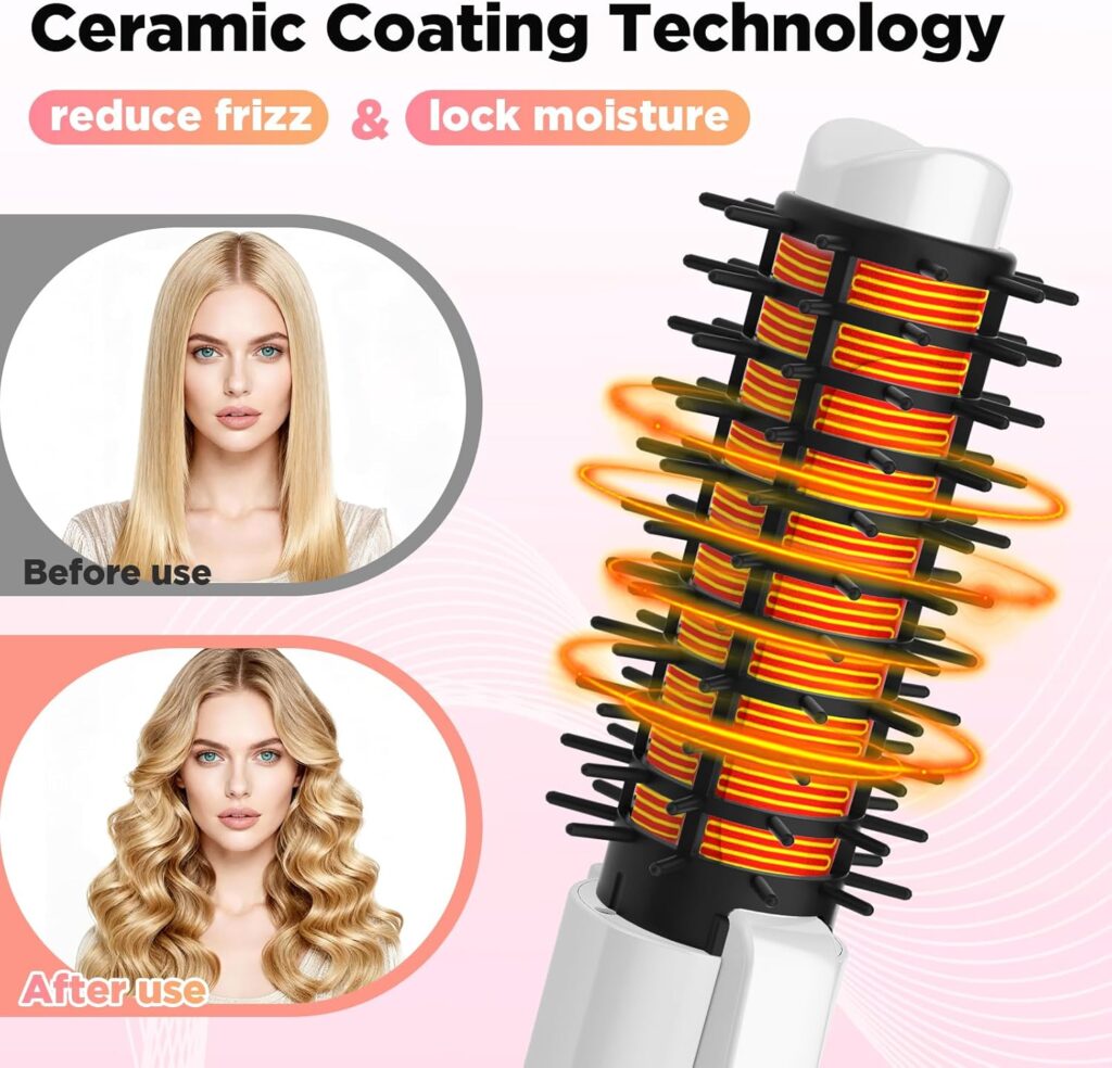 Cordless Curling Wand, Ceramic Curling Iron Hair Curler for Long  Medium Hair, 4 Heat Settings  50min Cord-Free Travel Hair Curler with 10min Auto Off (White)