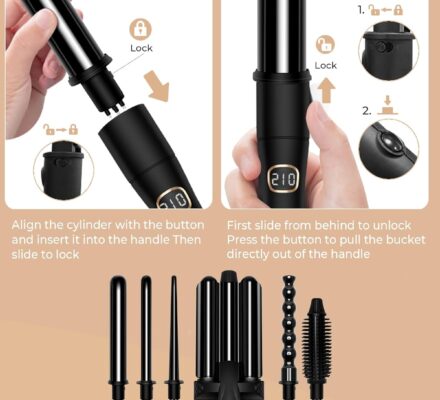 Thermal Brush Curling Wand Set 6-in-1 Hair Curler review