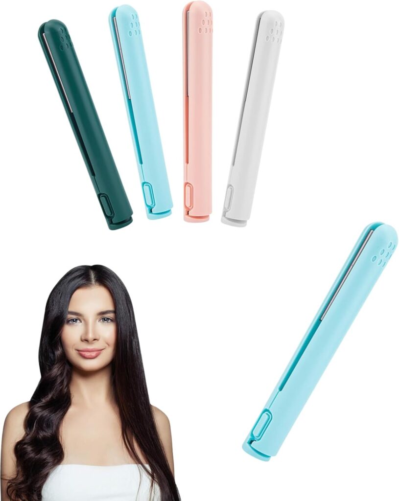 2 in 1 Mini Hair Straighteners Curling Iron, Cordless Travel Straighteners for Short Hair, USB Portable Ceramic Flat Iron, Small Curling Tongs for Fringes Bobs (Pink) 2 in 1 Mini Hair Straighteners Curling Iron, Cordless Travel Straighteners for Short Hair, USB Portable Ceramic Flat Iron, Small Curling Tongs for Fringes Bobs (Pink)