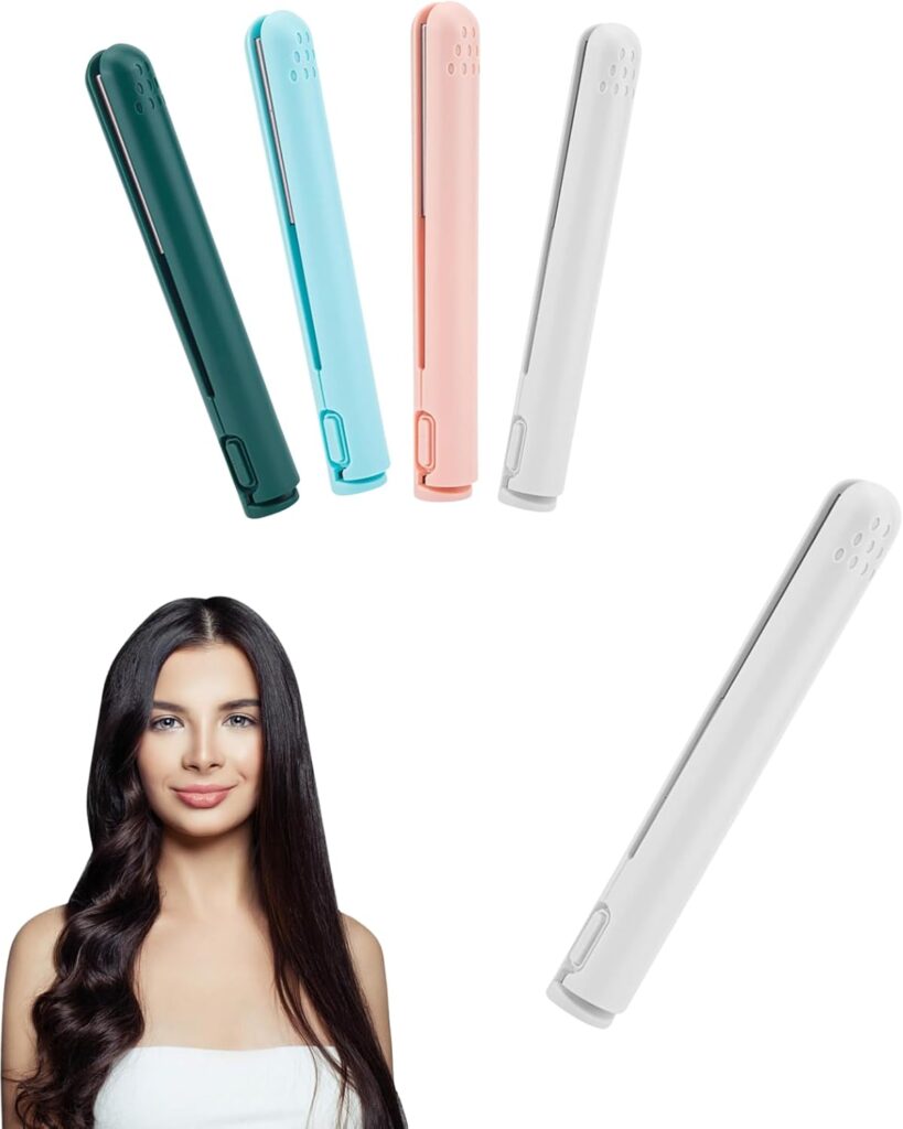 2 in 1 Mini Hair Straighteners Curling Iron, Cordless Travel Straighteners for Short Hair, USB Portable Ceramic Flat Iron, Small Curling Tongs for Fringes Bobs (Pink) 2 in 1 Mini Hair Straighteners Curling Iron, Cordless Travel Straighteners for Short Hair, USB Portable Ceramic Flat Iron, Small Curling Tongs for Fringes Bobs (Pink)