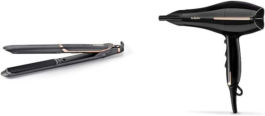 BaBylissBaByliss Smooth Pro 235 Hair Straighteners, Ionic, Salon Performance, Controlled Heat, 6 Settings, Ceramic Plates  Salon Pro 2200 Hair DryerBaByliss
