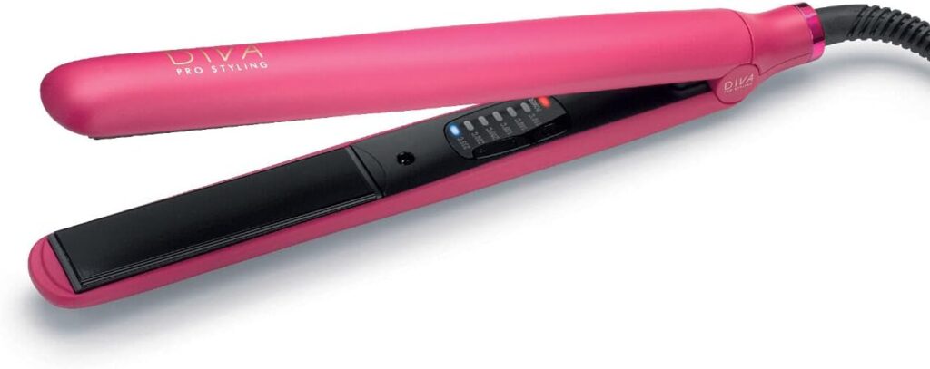 Diva Pro Styling Digital Straightener and Styler Onyx with Macadamia Argan Oil and Keratin Infused Ceramic Plates
