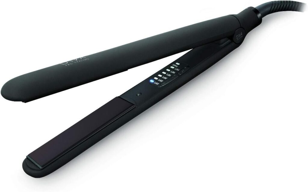 Diva Pro Styling Digital Straightener and Styler Onyx with Macadamia Argan Oil and Keratin Infused Ceramic Plates