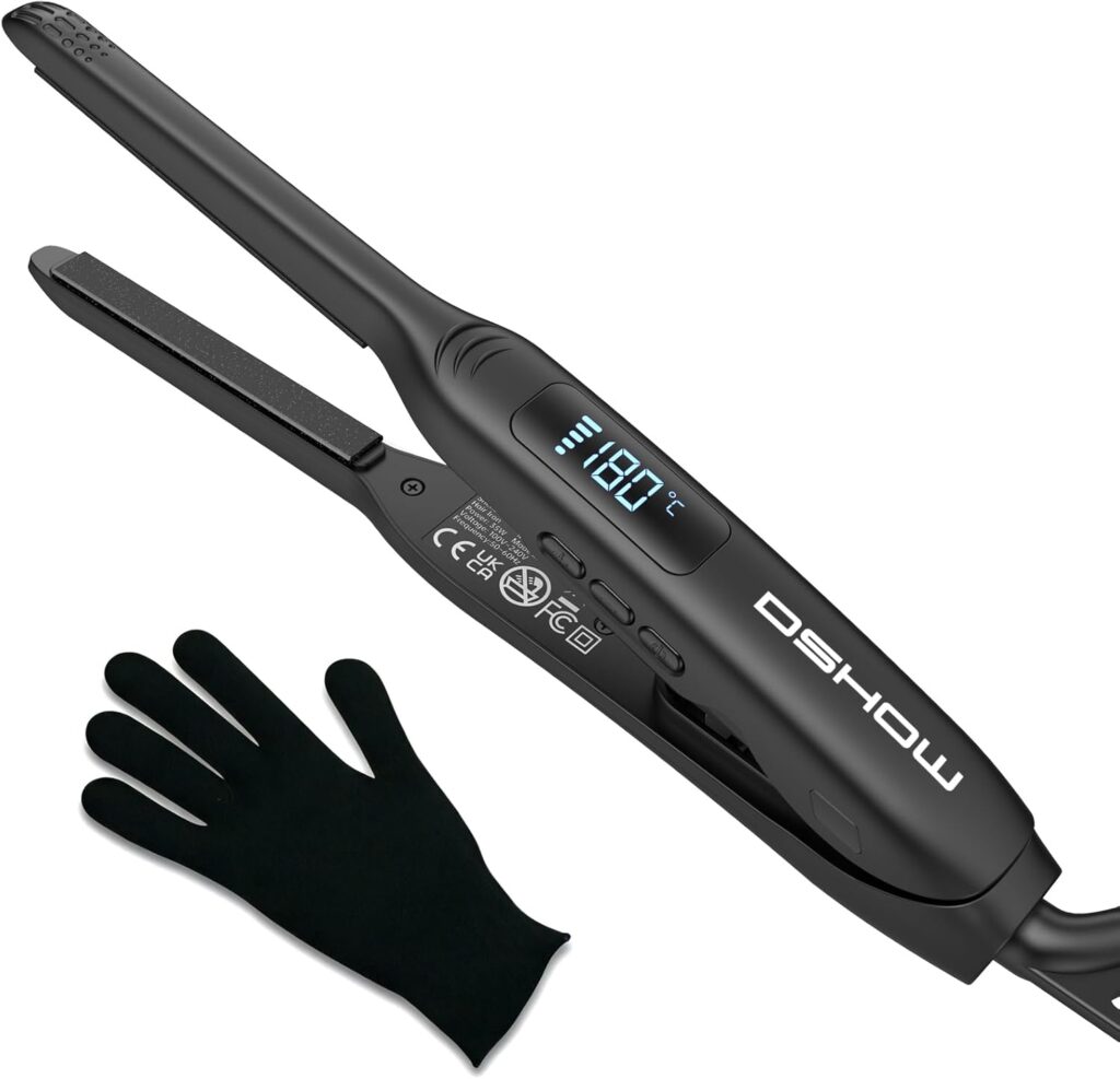 DSHOW Pencil Straighteners for Short Hair, Pencil straighteners, Dual Voltage with Adjustable Temperature, 30 mins Auto Shut Off, 15s Fast Heat up DSHOW Pencil Straighteners for Short Hair, Pencil straighteners, Dual Voltage with Adjustable Temperature, 30 mins Auto Shut Off, 15s Fast Heat up