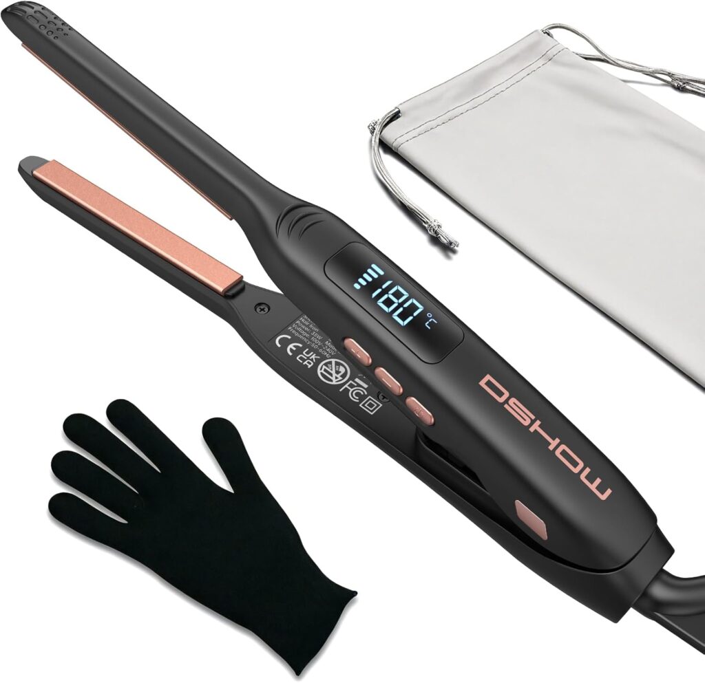 DSHOW Pencil Straighteners for Short Hair, Pencil straighteners, Dual Voltage with Adjustable Temperature, 30 mins Auto Shut Off, 15s Fast Heat up DSHOW Pencil Straighteners for Short Hair, Pencil straighteners, Dual Voltage with Adjustable Temperature, 30 mins Auto Shut Off, 15s Fast Heat up