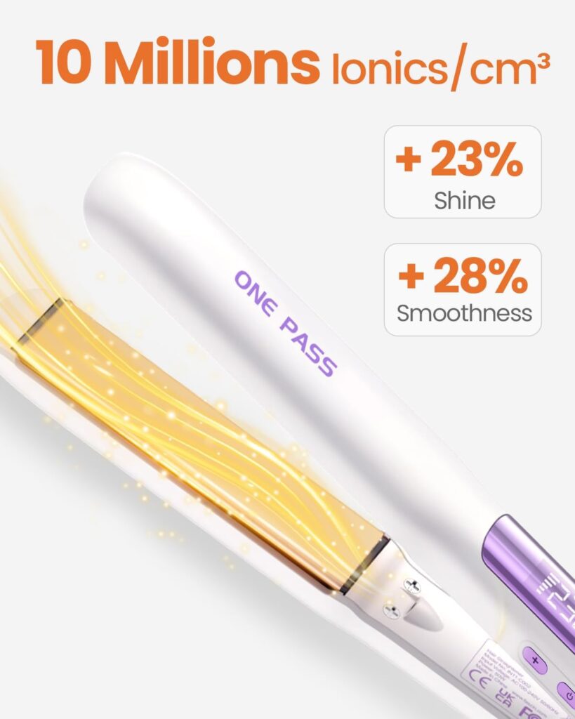 Faszin 2 in 1 Hair Straighteners, Fast Heating Titanium Flat Iron with Negative Ions, 3D Floating Plates for Smooth Styling, 11 Adjustable Temps, Dual Voltage(White) Faszin 2 in 1 Hair Straighteners, Fast Heating Titanium Flat Iron with Negative Ions, 3D Floating Plates for Smooth Styling, 11 Adjustable Temps, Dual Voltage(White)