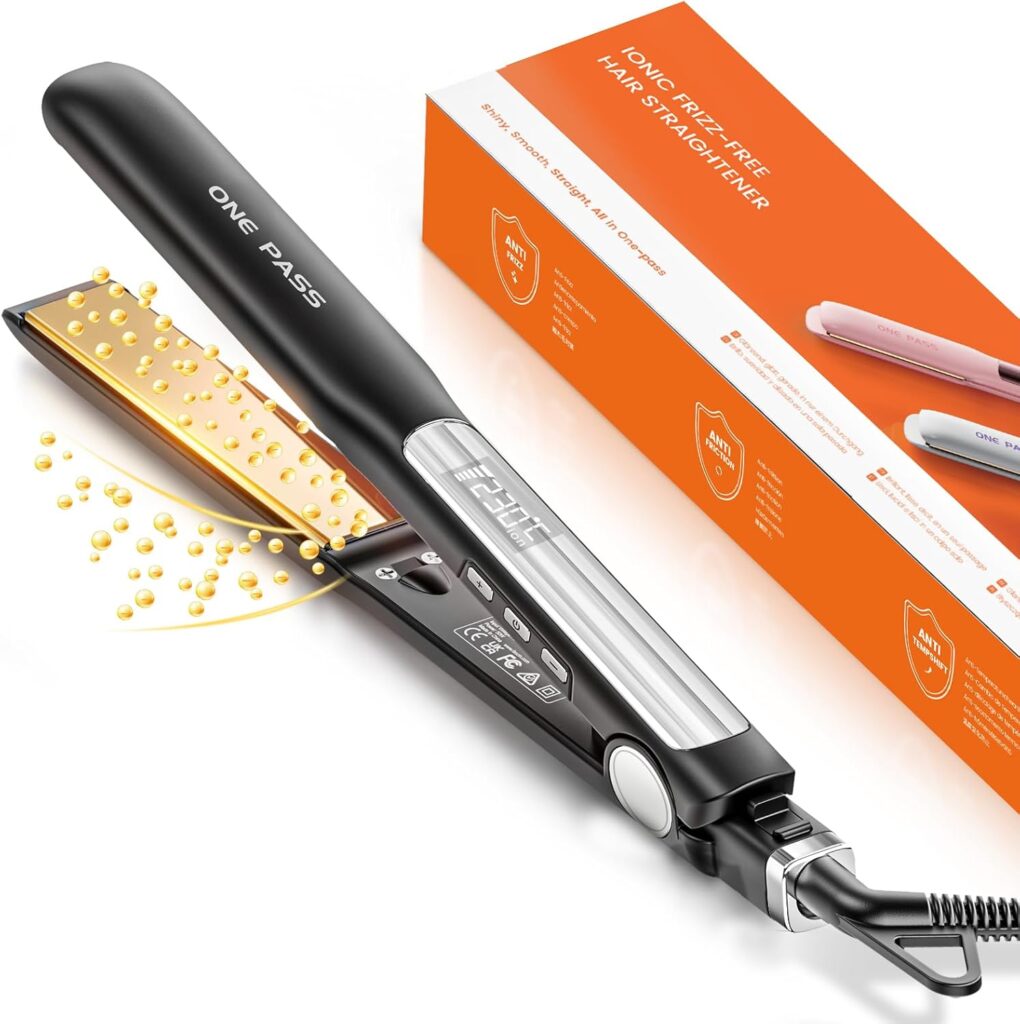 Faszin Hair Straighteners, Ionic Titanium Plate for Smooth Shiny Results, 20S Fast Heat Up Flat Iron, Clear LCD Display (Black) Faszin Hair Straighteners, Ionic Titanium Plate for Smooth Shiny Results, 20S Fast Heat Up Flat Iron, Clear LCD Display (Black)