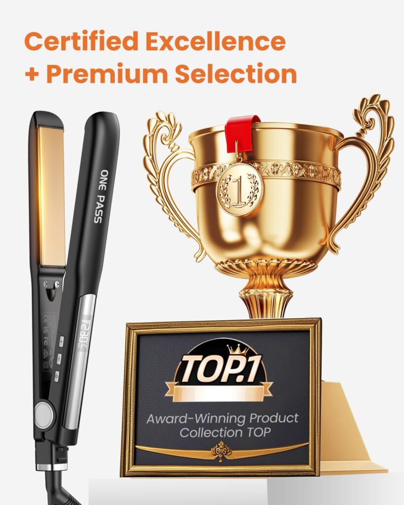 Faszin Hair Straighteners, Ionic Titanium Plate for Smooth Shiny Results, 20S Fast Heat Up Flat Iron, Clear LCD Display (Black) Faszin Hair Straighteners, Ionic Titanium Plate for Smooth Shiny Results, 20S Fast Heat Up Flat Iron, Clear LCD Display (Black)