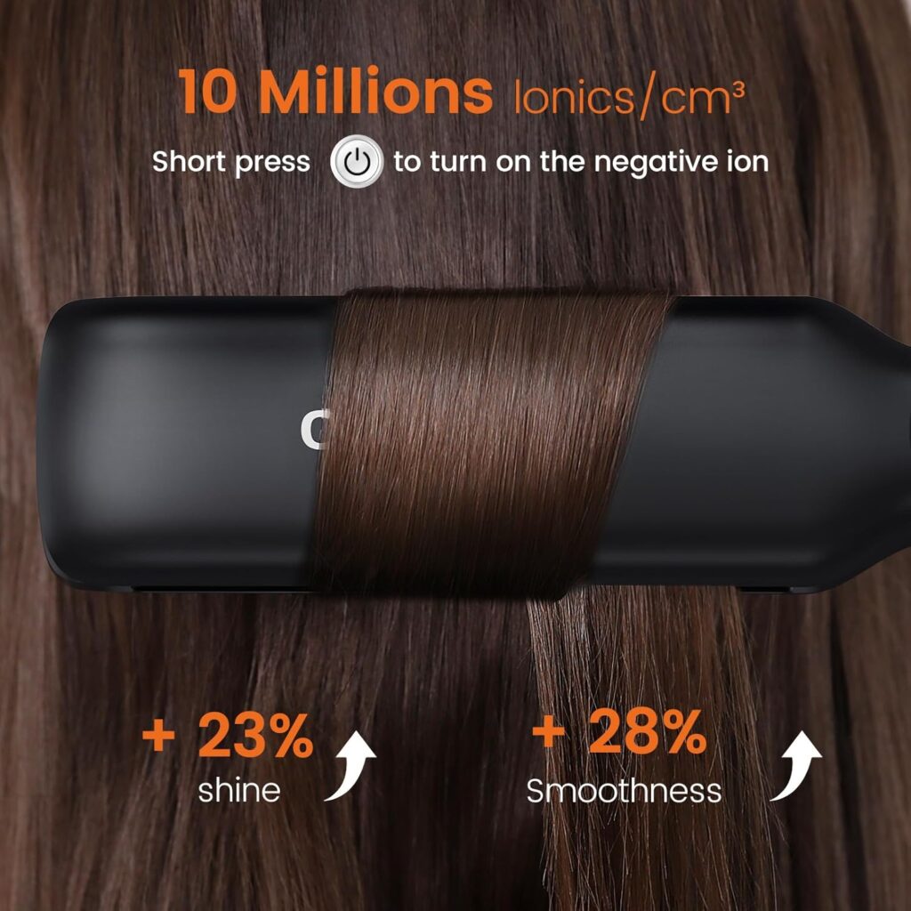 Faszin Professional Hair Straighteners, 42mm Wide-Plate Titanium Negative Ion Flat Iron, 30s Rapid Heating, Real-time Temperature Display, 11 Adjustable Temperature Levels (130-230℃)-Black Faszin Professional Hair Straighteners, 42mm Wide-Plate Titanium Negative Ion Flat Iron, 30s Rapid Heating, Real-time Temperature Display, 11 Adjustable Temperature Levels (130-230℃)-Black