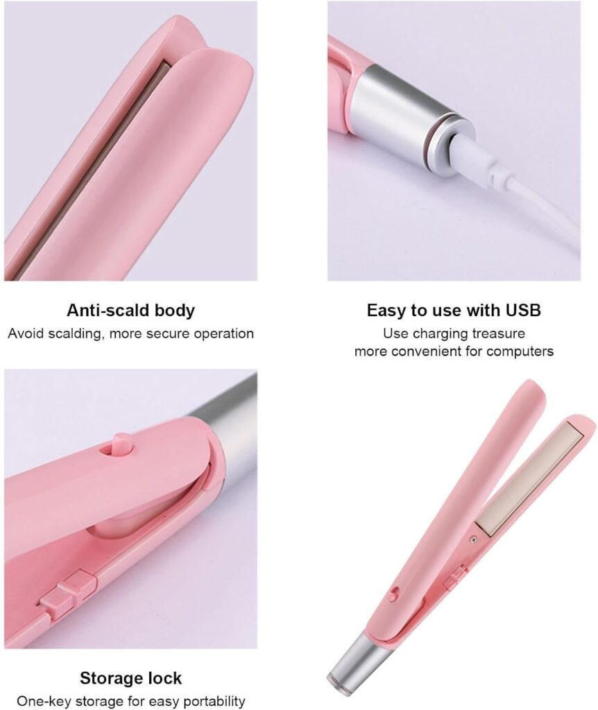 Flat Iron,Portable Hair Curler | Travel Hair Straightener and Curling Iron for Long and Short Hair, Straightener Flat Iron Goowafur Flat Iron,Portable Hair Curler | Travel Hair Straightener and Curling Iron for Long and Short Hair, Straightener Flat Iron Goowafur