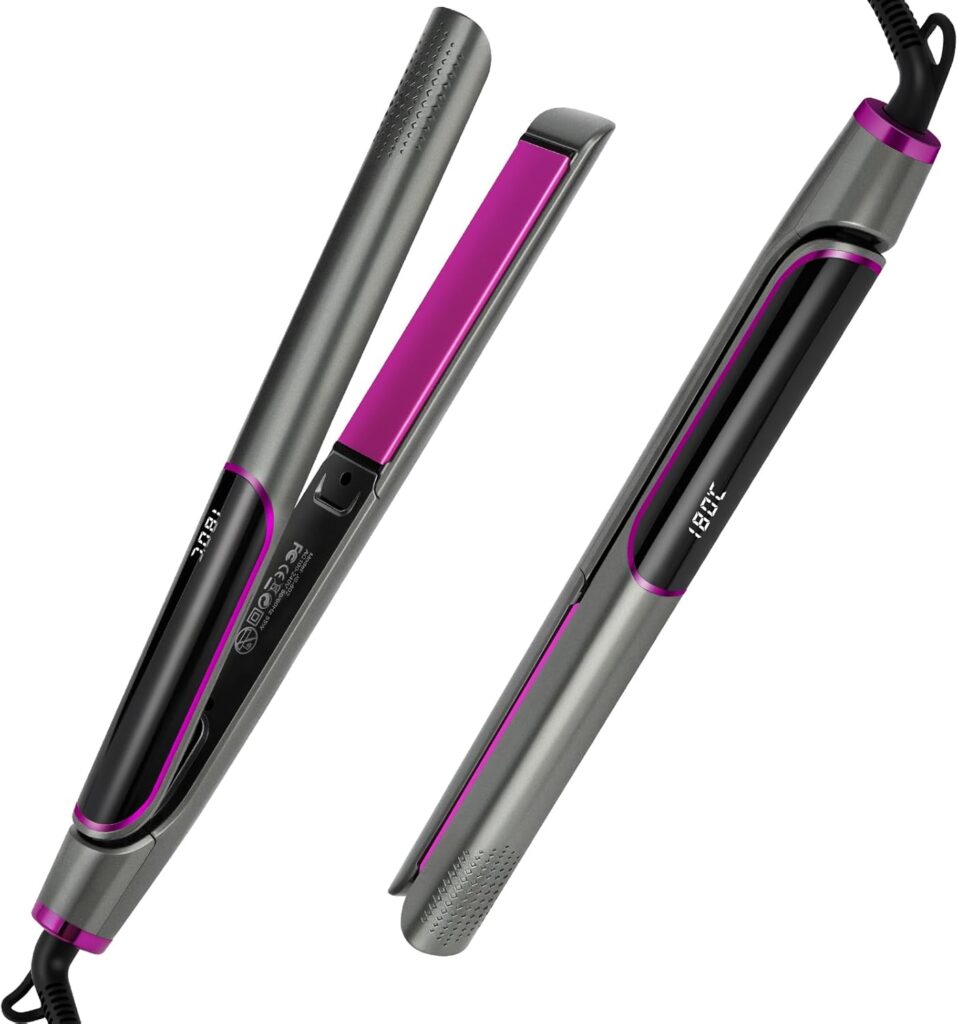 LOPHE Negative Ion 2-in-1 Straightener and Curler, Ionic Titanium Plates for Smooth and Shiny Results, Fast Heating, 120-230℃ LCD Display, Suitable for Home and Travel Use, Bright Gray LOPHE Negative Ion 2-in-1 Straightener and Curler, Ionic Titanium Plates for Smooth and Shiny Results, Fast Heating, 120-230℃ LCD Display, Suitable for Home and Travel Use, Bright Gray