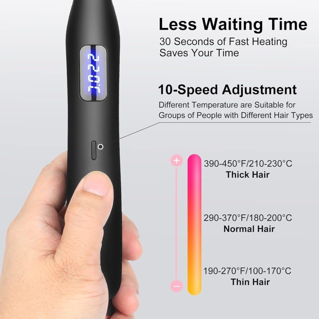 Mini Hair Straightener, Pencil Straightener for Short Hair, Beard and Pixies, Straight or Tight Curler, Adjustable Temperature, Small Flat Iron for Short Hair (Black) Mini Hair Straightener, Pencil Straightener for Short Hair, Beard and Pixies, Straight or Tight Curler, Adjustable Temperature, Small Flat Iron for Short Hair (Black)