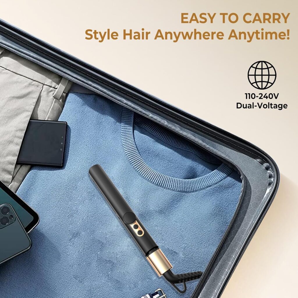 Mini Hair Straighteners, UMIGA Ionic Straightener, Mini Travel Straighteners - 2 in 1 for Short Hair, Ionic, 4 Temperatures, Auto Off 60 mins, LCD Dsplay Mini Hair Straighteners, UMIGA Ionic Straightener, Mini Travel Straighteners - 2 in 1 for Short Hair, Ionic, 4 Temperatures, Auto Off 60 mins, LCD Dsplay