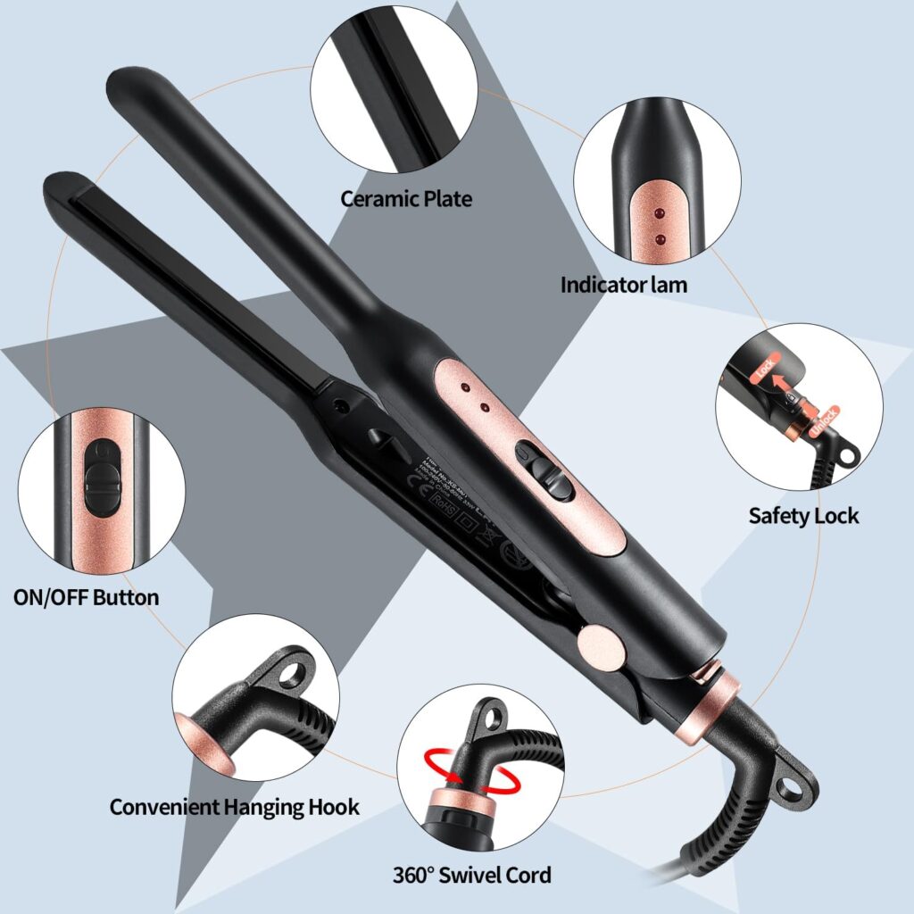 Mini Straighteners, Haglater Pencil Straightener Curl and Straighten 2 in 1,Straighteners for All Short Hair Types, Bangs, Male Beard Mini Straighteners, Haglater Pencil Straightener Curl and Straighten 2 in 1,Straighteners for All Short Hair Types, Bangs, Male Beard