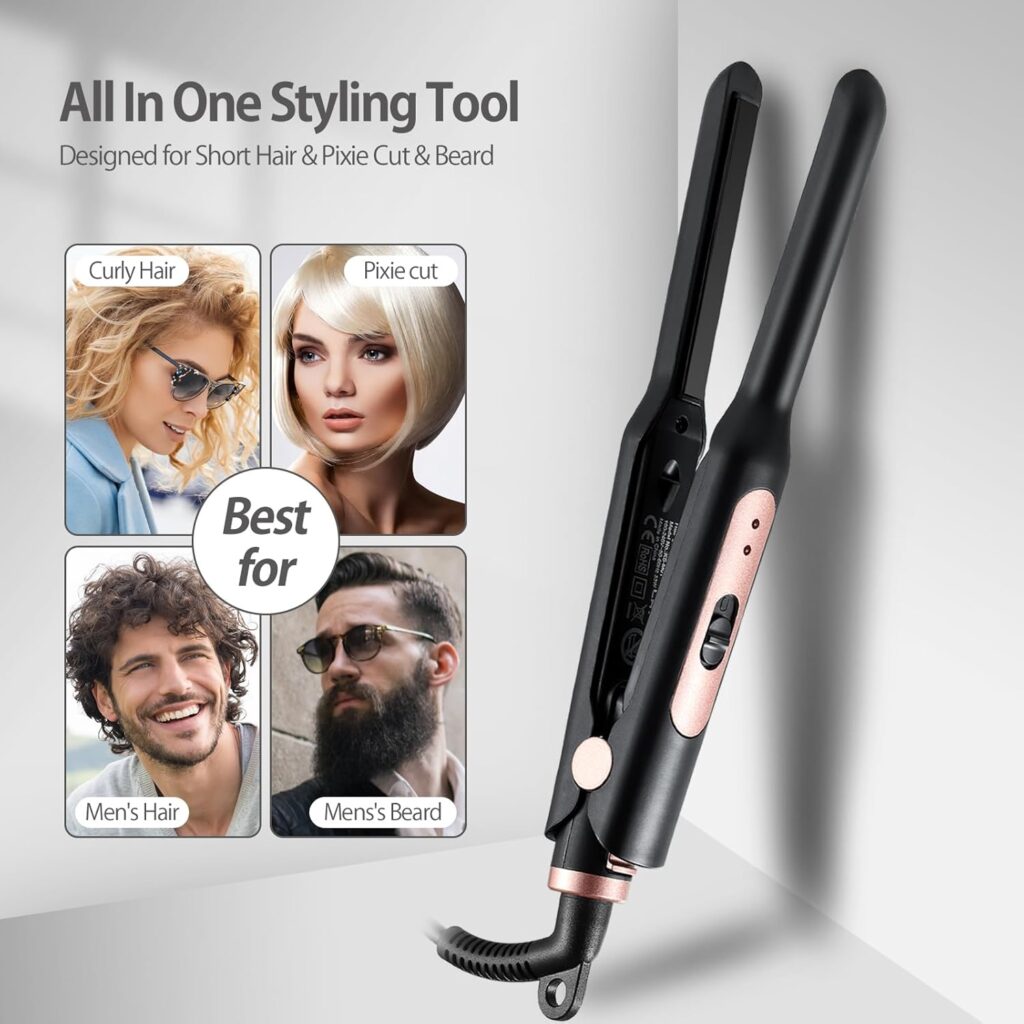 Mini Straighteners, Haglater Pencil Straightener Curl and Straighten 2 in 1,Straighteners for All Short Hair Types, Bangs, Male Beard Mini Straighteners, Haglater Pencil Straightener Curl and Straighten 2 in 1,Straighteners for All Short Hair Types, Bangs, Male Beard