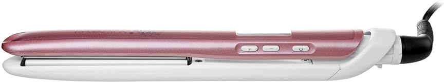 Remington Hair Straightener (Advanced Ceramic Ultimate Coating with Long 110mm Floating Plates, LCD Screen, 150-235°C, Temperature Boost Function, Storage Pouch Included) Rose Pearl S9505