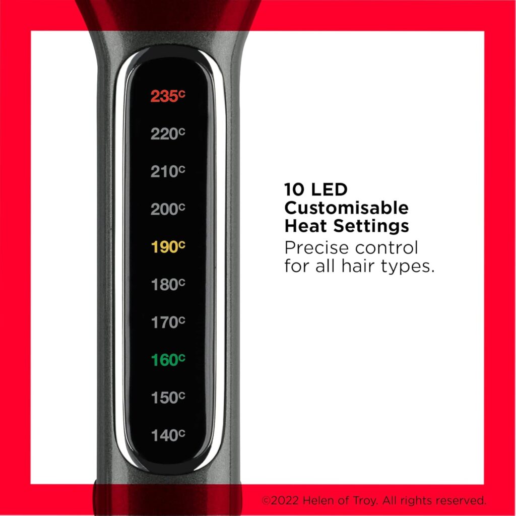 Revlon Double Straight Straightener (Dual Plate Design, Advanced Copper Ceramic Technology, LED Display, Smart Heat Memory System, 10 Heat Settings up to 235°C) RVST2204UK, Black