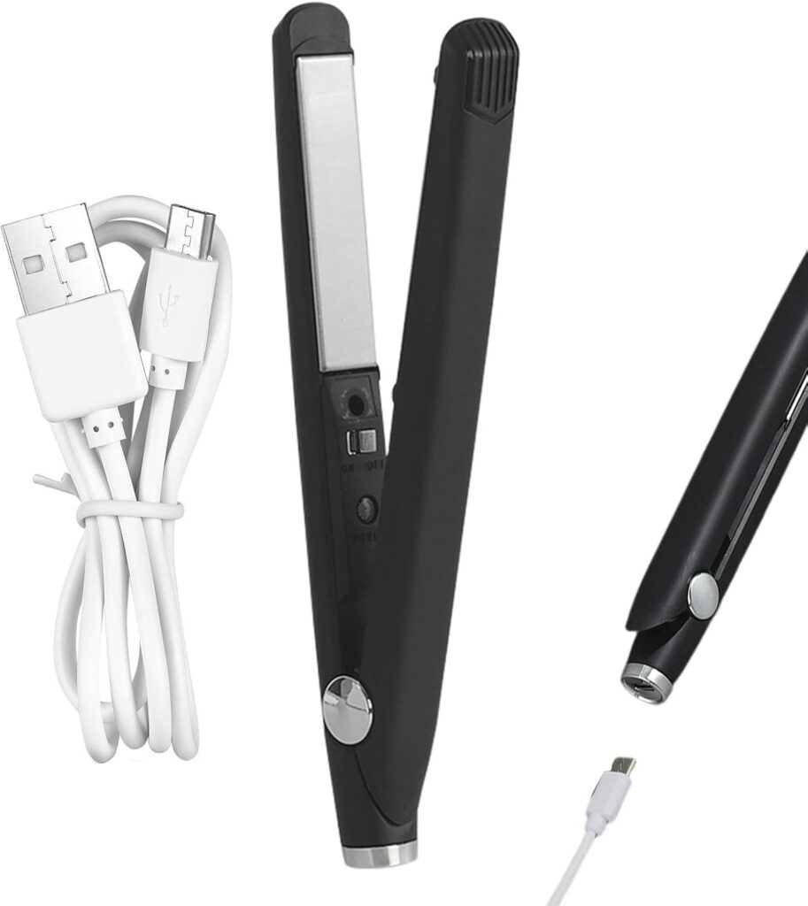 Straightener, 2 In 1 Curling Wand, Hair Straightener Travel, Portable Hair Straightener Hair Straightener With Double Tension For Travel