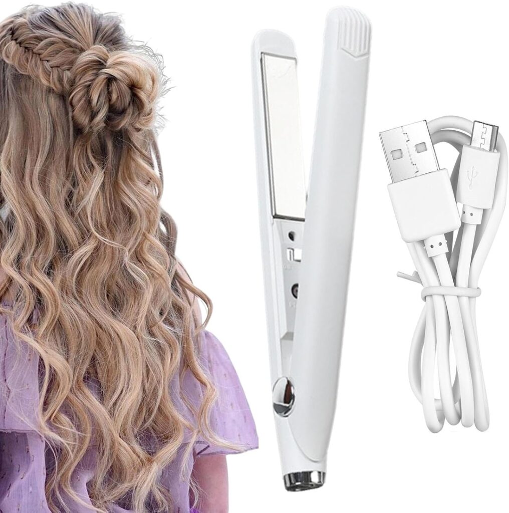 Straightener, 2 In 1 Curling Wand, Hair Straightener Travel, Portable Hair Straightener Hair Straightener With Double Tension For Travel