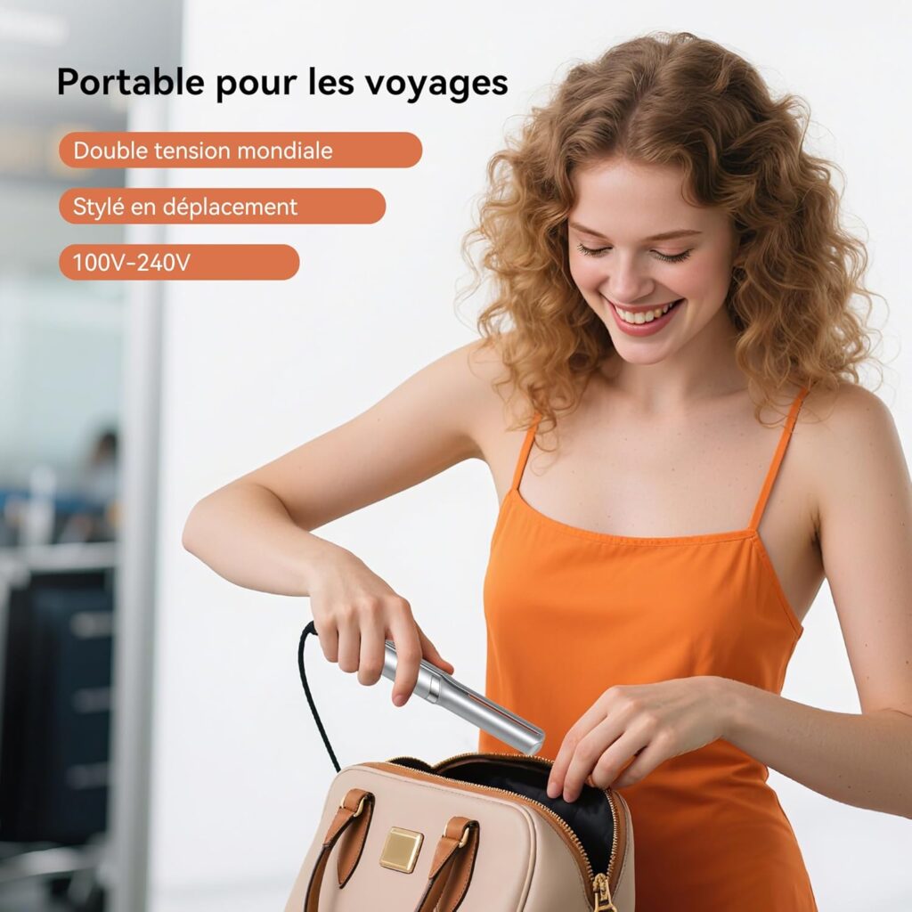 Thin Hair Straighteners, Mini Hair Straightener, 2 in 1 Hair Straightener and Curler 2.6cm, Ceramic Mini Hair Iron for Short Hair, Travel Flat Iron for Women 100-240V